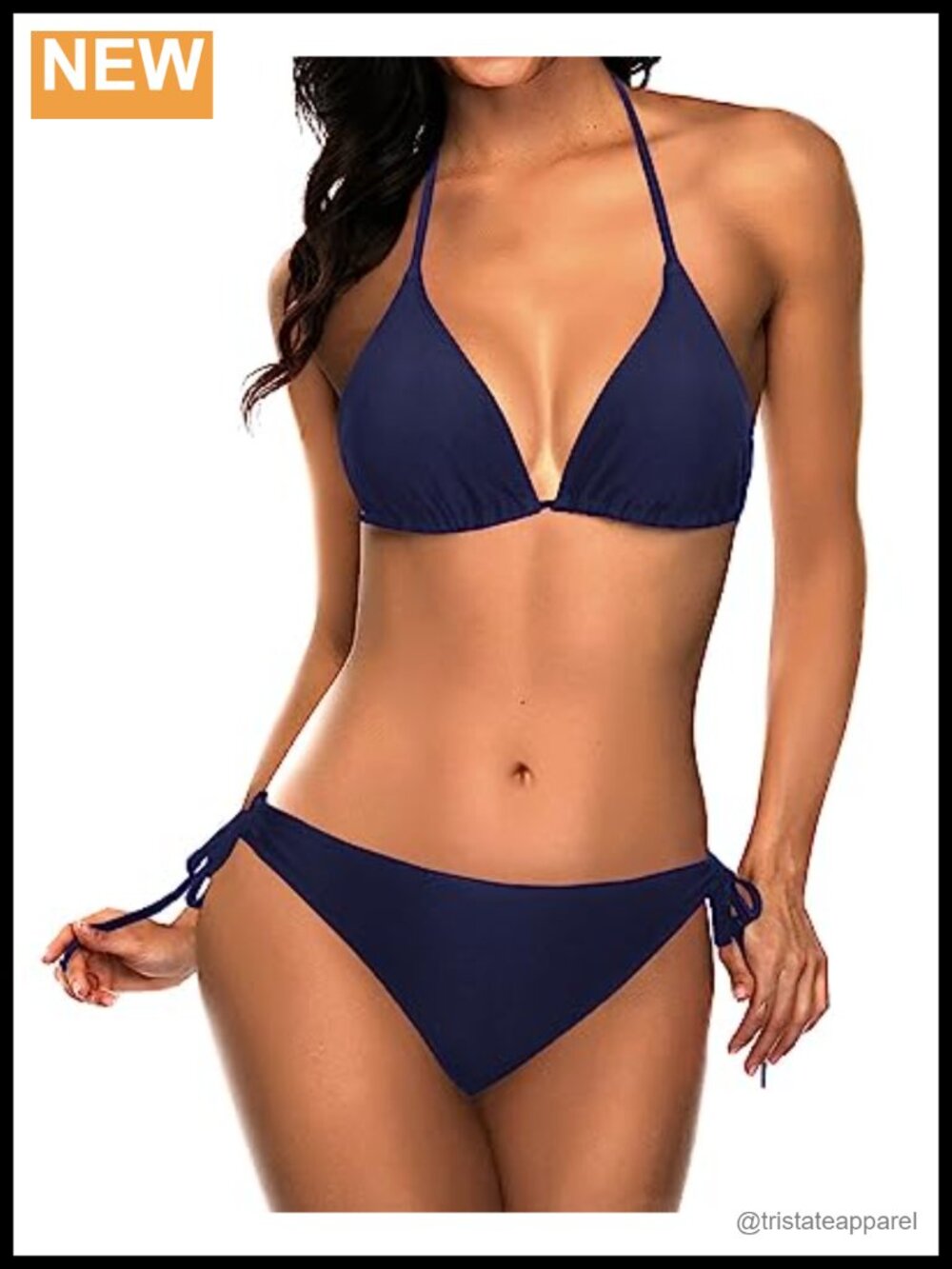 Women's Triangle Bikini Set Tie Side Halter Two Piece Swimsuit